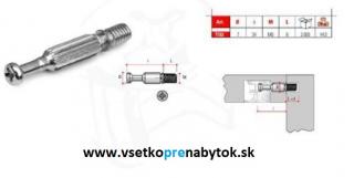 Spojovacia skrutka - tiahlo k excentru so závitom M6