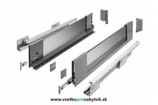 Zásuvka AXIS PRO GLASS "B", výška H-116mm (dĺžka 400mm - antracit / čierne dymové sklo)