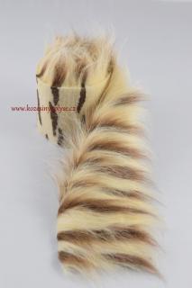 Kožešinový lem, melír béžová s hnědou, vlas 60 mm (Kožešinový lem  (10 x 155) - cm)