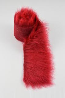 Kožušinový lem, červená, vlas 60 mm (kožušinový lem 10 x 155 cm)