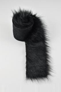Kožušinový lem, čierna, vlas 60 mm (Kožušinový lem (10 x 155) - cm)