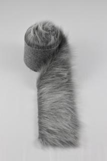 Kožušinový lem, šedo strieborná, vlas 60 mm (Kožušinový lem (10 x 155) - cm)
