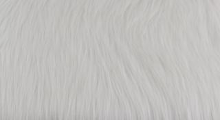 Umelá kožušina, biela, vlas 60 mm, šírka 150 cm, metráž