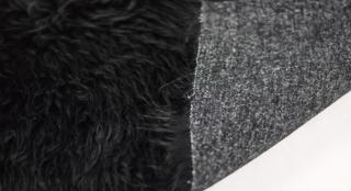 Umelá kožušina čierna, šírka 160, vlas 60 mm