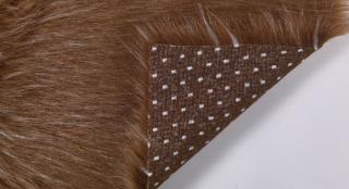 Umelá kožušina hnedá s melírom bielej (vlas 60 mm, šíře 150 cm)