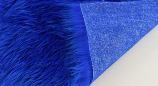 Umelá kožušina, kralovsky modrá, vlas 60 mm, šírka 150 cm, metráž