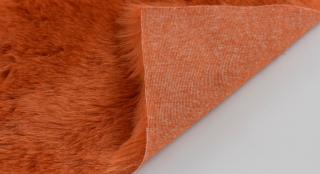 Umelá kožušina lososovo oranžová šírka150 cm / vlas 30 mm