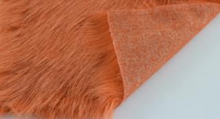 Umelá kožušina lososovo oranžová šírka150 cm / vlas 60 mm