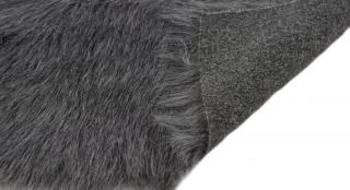 Umelá kožušina, tmavo šedá, vlas 60 mm, šírka 150 cm, metráž