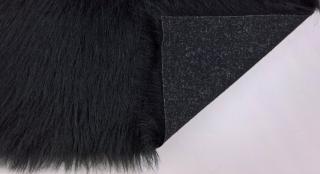 Umelá odevné kožušina čierna (šíře 150 cm / vlas 60 mm)