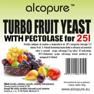 Kvasnice TURBO FRUIT s pektolázou  40g (Kvasnice do ovocných kvasov)