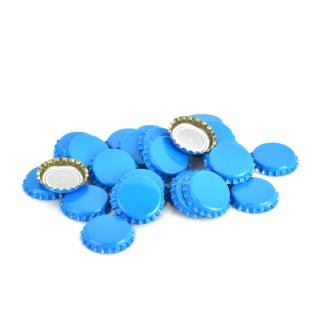 Zátky svetlo-modré 100ks  (Korunkové uzávery 26 mm modré)