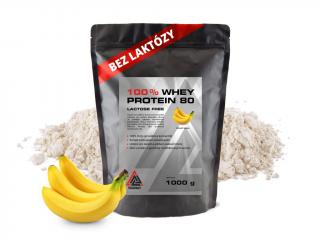 Proteín 100% Whey 80 koncentrát bez laktózy VALKNUT 1000 g rôznej príchuti Príchuť: Banán, Obsah balenia: 1000 g