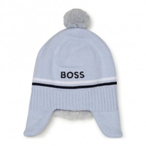 BOSS - bavlněná čepička s oušky PALE BLUE vel. T1