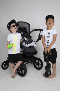Chic By Pig It&#039;s neon time, baby T-shirt BLACK 1-2 roky