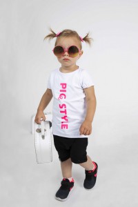 Chic By Pig It&#039;s neon time, baby T-shirt PINK 1-2 roky