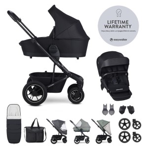 EASYWALKER Set XXL kočárek kombinovaný Harvey5 Air Midnight Black s příslušenstvím