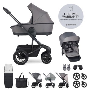 EASYWALKER Set XXL kočárek kombinovaný Harvey5 Air Pebble Grey s příslušenstvím