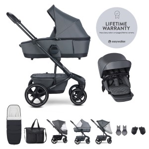 EASYWALKER Set XXL kočárek kombinovaný Harvey5 Pebble Grey s příslušenstvím