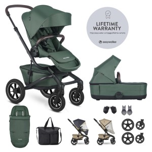 EASYWALKER Set XXL kočárek kombinovaný Jimmey Air Pine Green s příslušenstvím