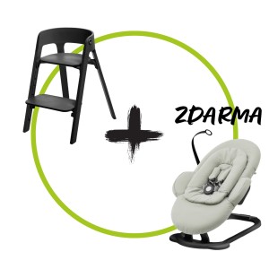 Stokke® Steps™ BLACK  + Zdarma Bouncer Soft Sage / black