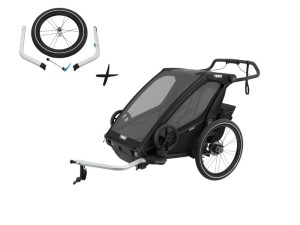 Thule Chariot Sport 2 Midnight black + Thule Chariot Jogging Kit 2