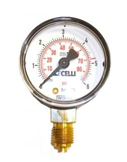 Manometer CO2 N2 nízky tlak 6 bar