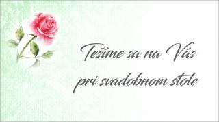 A.T. Pozvánka k stolu - zelená s ružou