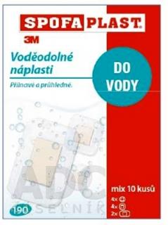 3M SPOFAPLAST č.190 Vodeodolné náplasti mix veľkostí, transparentná fólia, 1x10ks