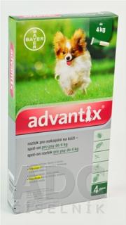 Advantix Spot-on pre psy do 4 kg (4 pipety) 4x0,4 ml