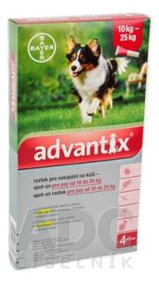 Advantix Spot-on pre psy od 10 do 25 kg (4 pipety) 4x2,5 ml