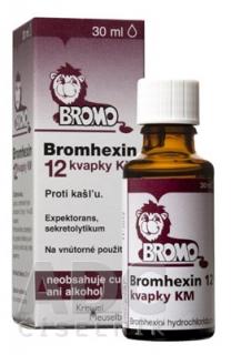 BROMHEXIN 12 KVAPKY KM gtt 1x30ml (gtt por (liek.skl.hnedá+kvapkadlo) 1x30 ml)