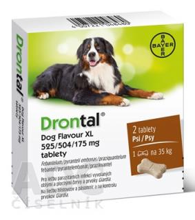 Drontal Dog Flavour XL 525/504/175 mg tablety; {tbl 1x2 ks}