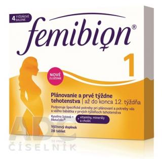 Femibion 1 Plánovanie a prvé týždne tehotenstva tbl (kys. listova + vitamíny, minerály) 1x28 ks