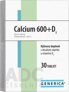 GENERICA Calcium 600+D3 tbl 1x30 ks