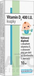 GENERICA Vitamin D3 400 I.U. kvapky 10 ML