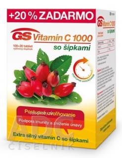 GS Vitamín C 500 so šípkami 2016 tbl 100+20 (20 % zadarmo) (120 ks)