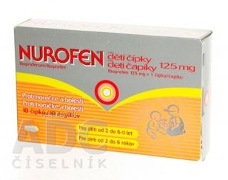 NUROFEN pre deti čapíky 125 mg sup 1x10 ks