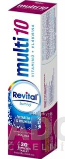 Revital multi 10 vitamínov + vláknina šumivý tbl eff s príchuťou malina 1x20 ks