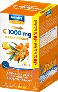 Revital PREMIUM VITAMIN C 1000 mg S RAKYTNÍKOM (tablety s postupným uvoľňovaním 80+40 zadarmo)