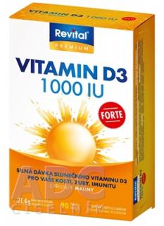 Revital Vitamín D3 FORTE 1 000 IU tbl s príchuťou maliny 1x90 ks