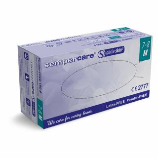 SEMPERCARE SKIN 2, ochranné nitrilové rukavice bez púdru, 200ks, veľ. M, modré