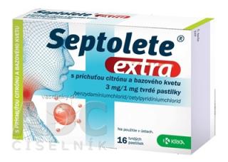 Septolete extra príchuť citrón a bazový kvet pas ord 3 mg/1 mg (blis.PVC/PE/PVDC//Al) 1x16 ks