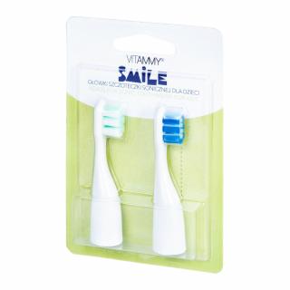 SMILE náhradné násady na detské zubné kefky Smile, 2ks, modrá/zelená