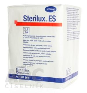 STERILUX ES NEST. kompres nesterilný, so založenými okrajmi 17 vlákien 8 vrstiev (10cmx10cm) 1x100 ks