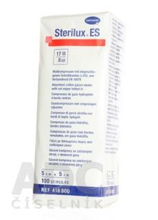 STERILUX ES NEST. kompres nesterilný, so založenými okrajmi 17 vlákien 8 vrstiev (5cmx5cm) 1x100 ks