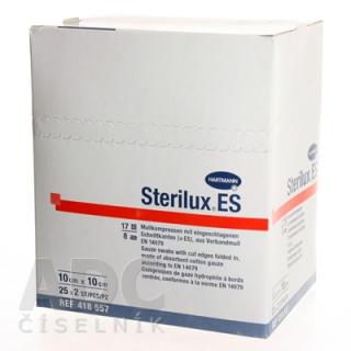 STERILUX STER. kompres sterilný, so založenými okrajmi 17 vlákien 8 vrstiev (10cmx10cm) 25x2 (50 ks)