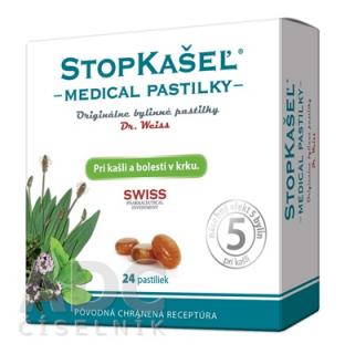 STOPKAŠEĽ Medical PASTILKY - Dr.Weiss (pri kašli a bolesti v krku 1x24 ks)