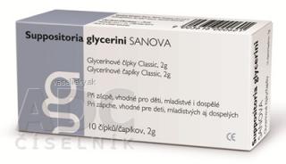 SUPPOSITORIA GLYCERINI SANOVA Classic 2g glycerínové čípky 1x10 ks