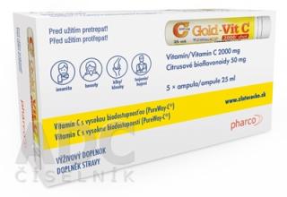 ZLATÉ CÉČKO PROTECT 2000 ampuly (vitamín C + bioflavonoidy + PEA + zinok) s príchuťou 5x25 ml (125 ml)